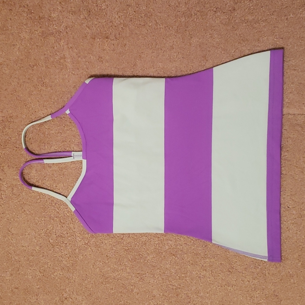 Lululemon Women's Power Y Purple Striped Tank